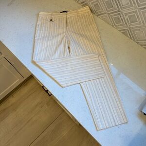 BCBGMaxAzria Beige Striped Cropped Pants